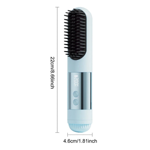 Cordless Hair Straightener Brush for Travel USB Rechargeable Portable