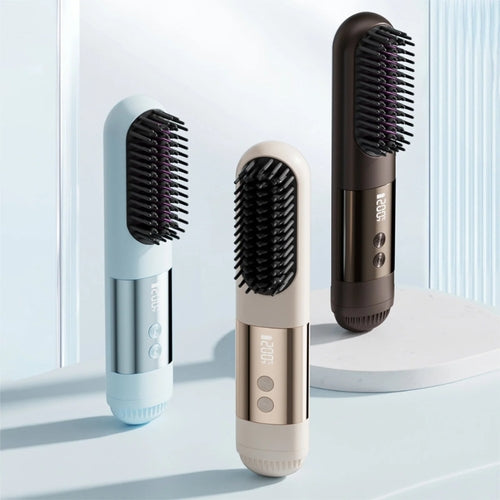 Cordless Hair Straightener Brush for Travel USB Rechargeable Portable